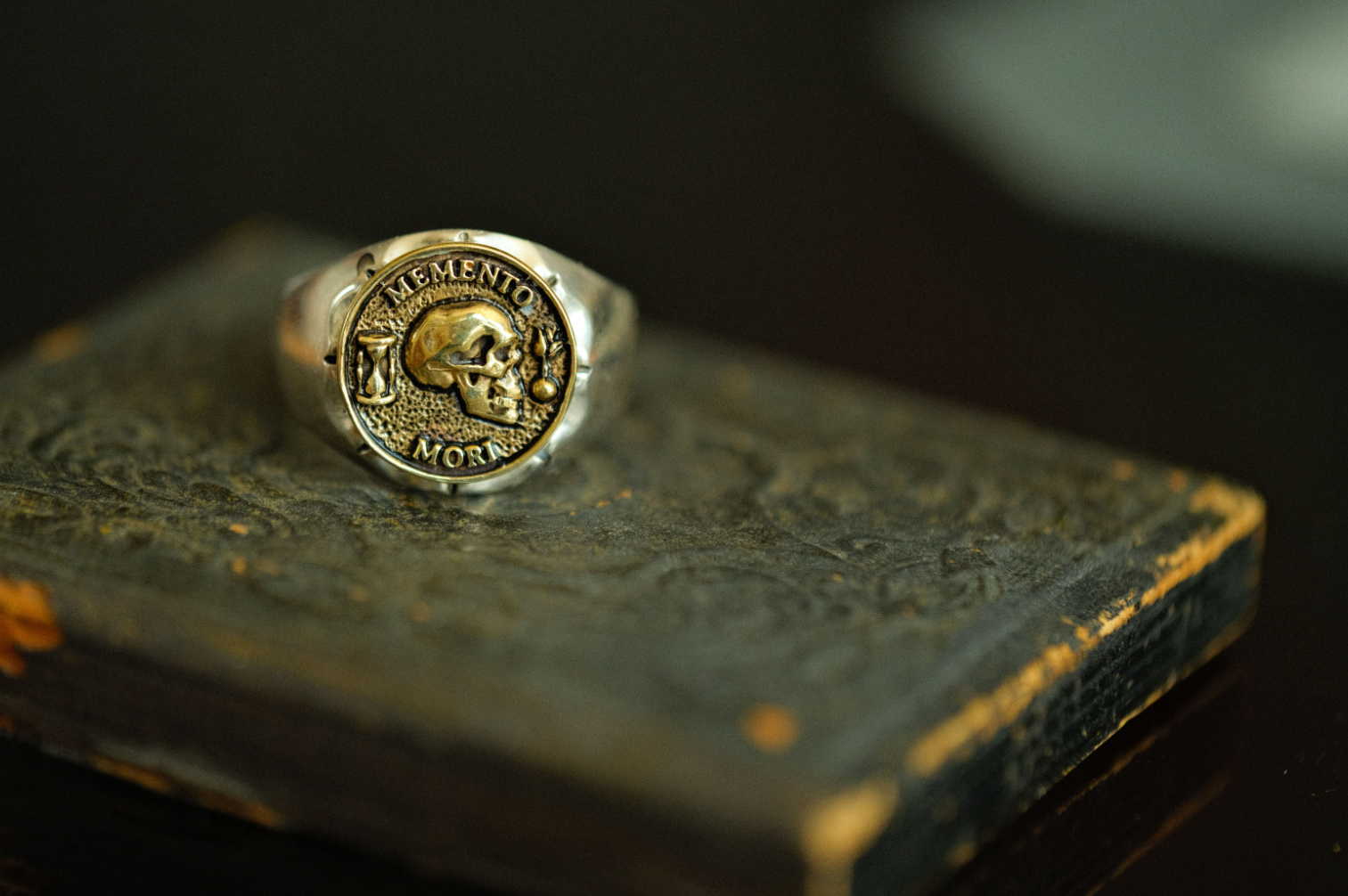 Stoic Men's Stainless Steel Signet Ring – Memento Mori Engraved – Seneca Stoicism