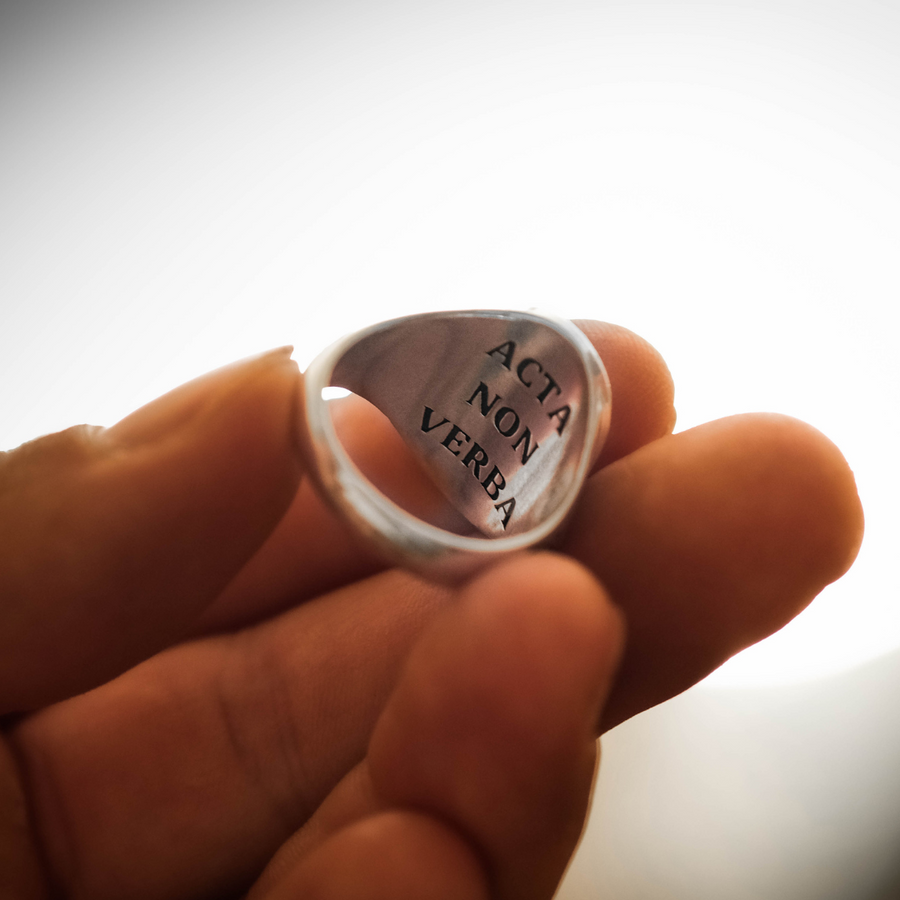 Signet Ring Marcus Aurelius Coin Ring Four Virtues Signet Ring